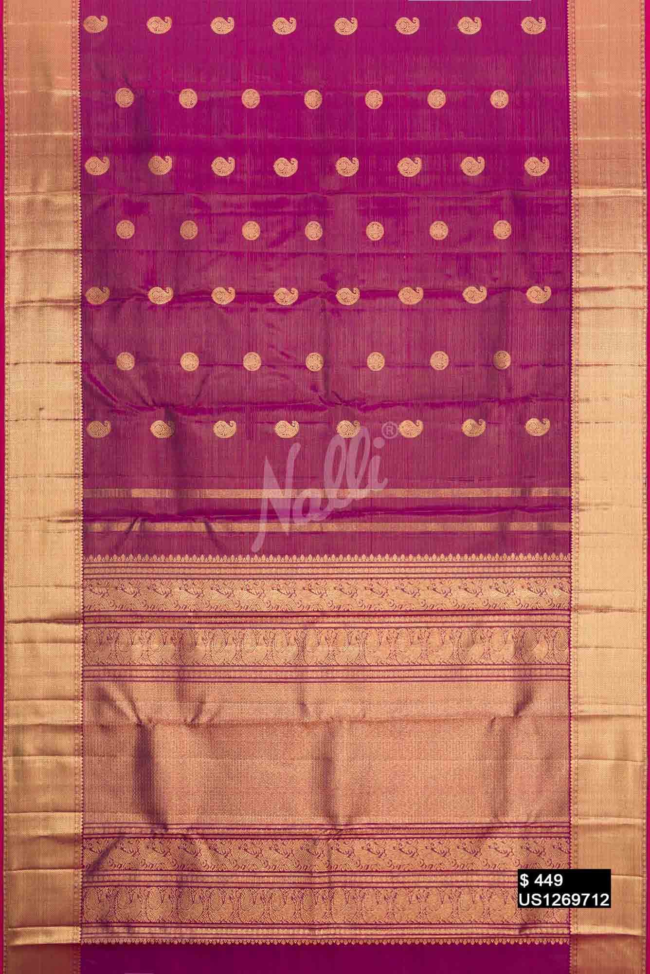 Purple Kanchipuram Silk Saree