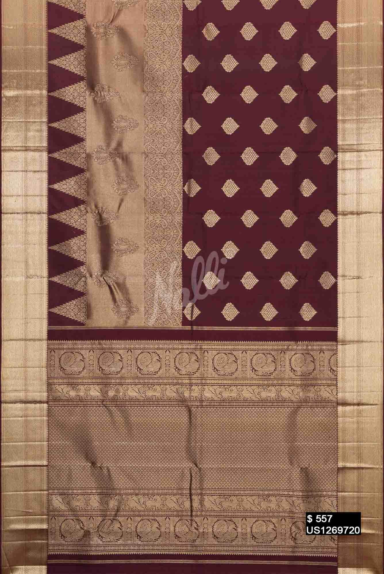 Brown Kanchipuram Silk Saree