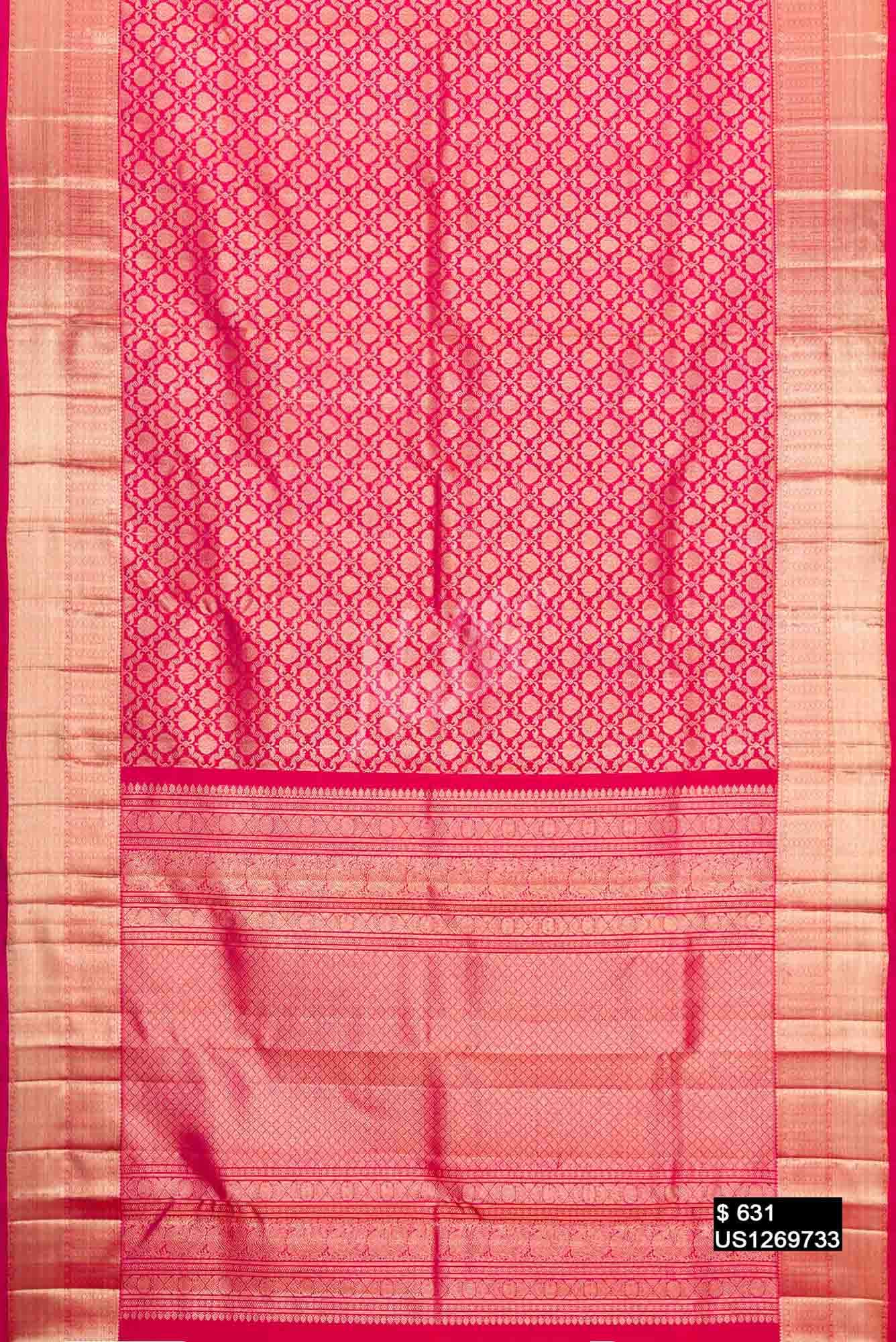 Pink Kanchipuram Silk Saree