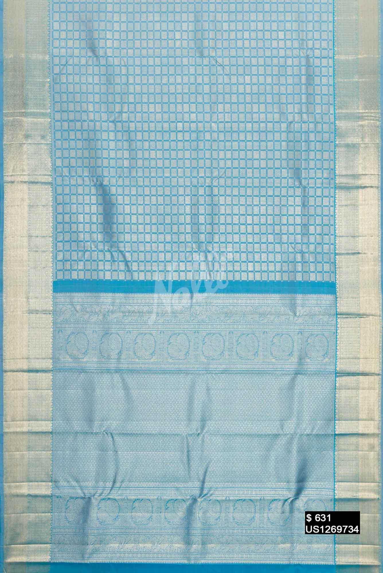 Blue Kanchipuram Silk Saree