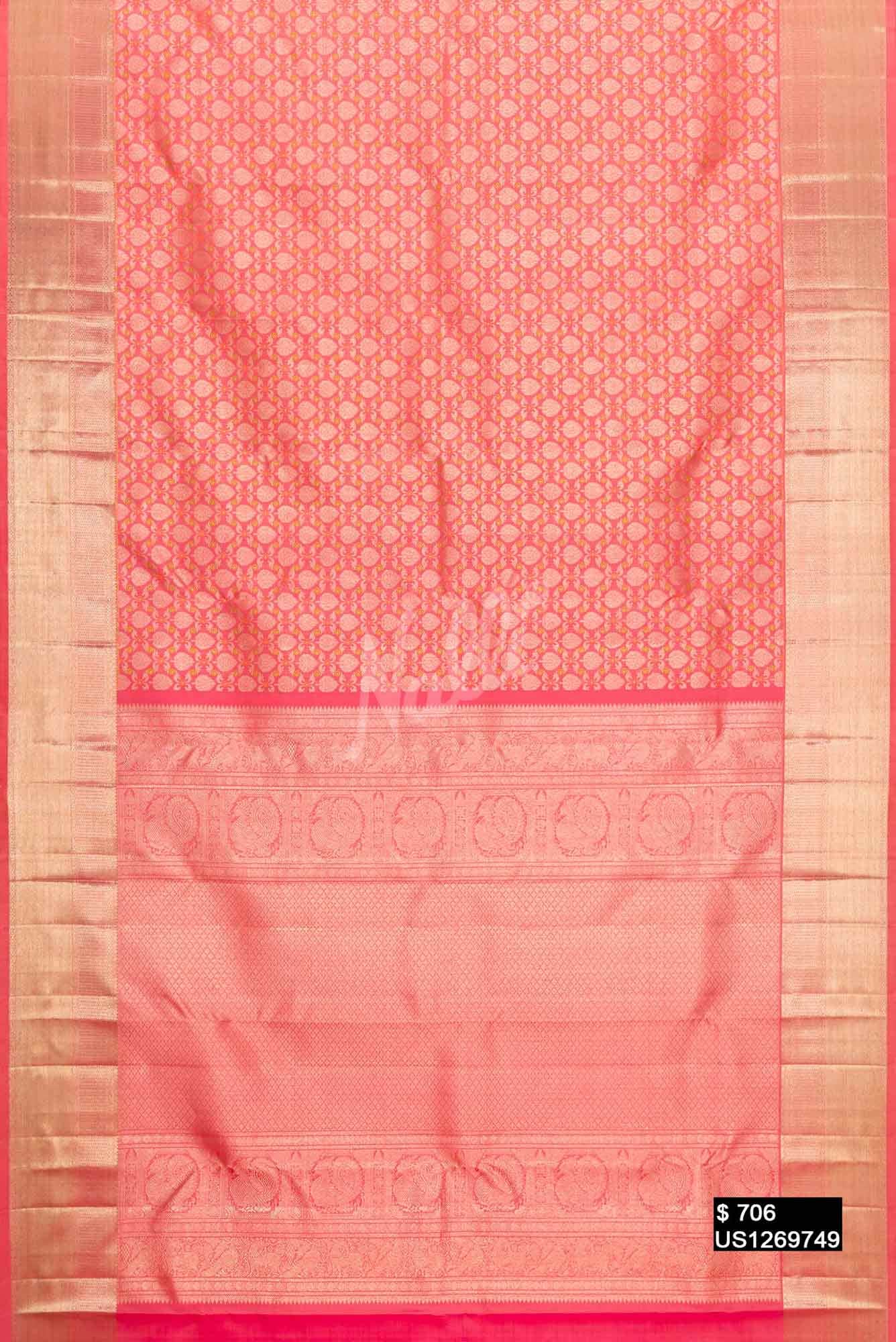 Pink Kanchipuram Silk Saree