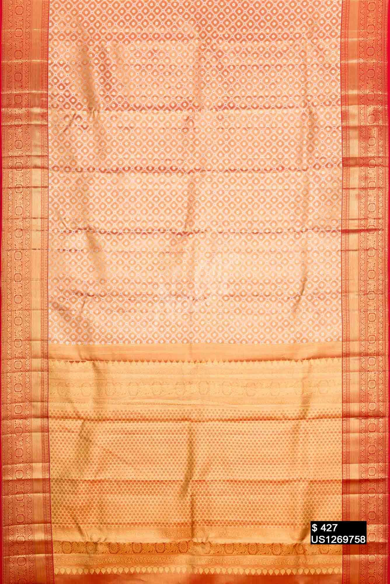 Red Kanchipuram Tissue Silk Saree