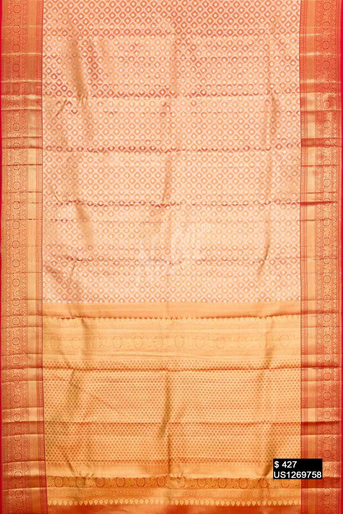 Red Kanchipuram Tissue Silk Saree