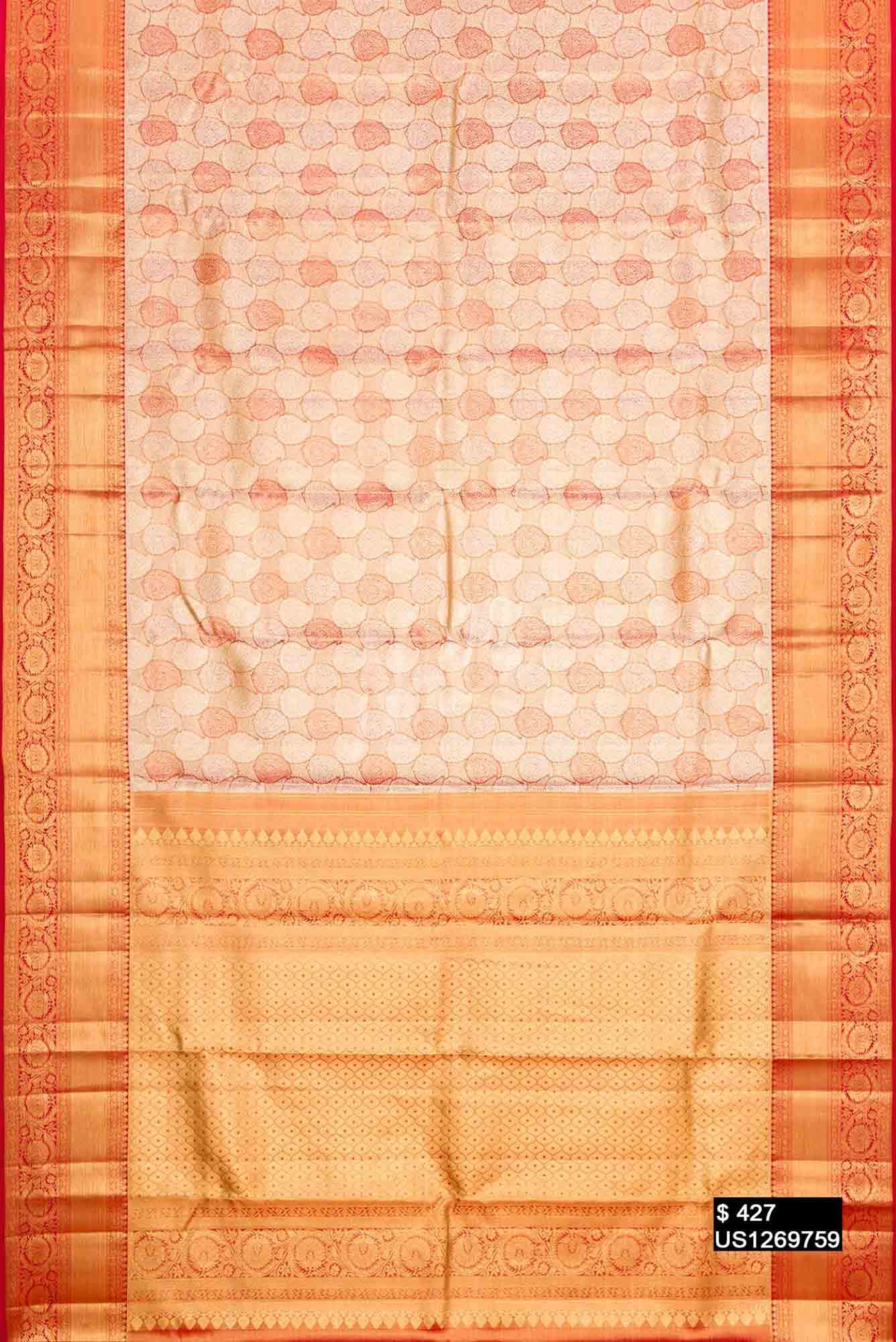 Red Kanchipuram Tissue Silk Saree