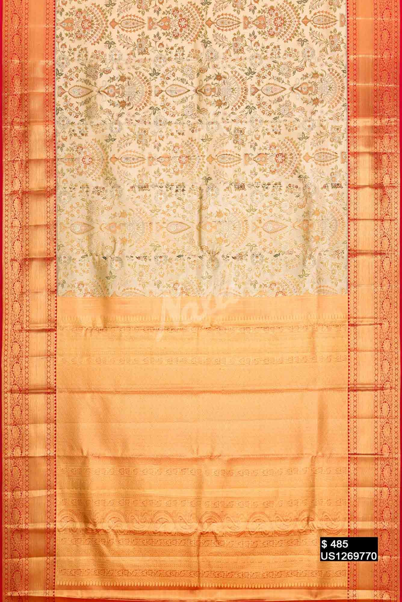 Gold Kanchipuram Tissue Silk Saree