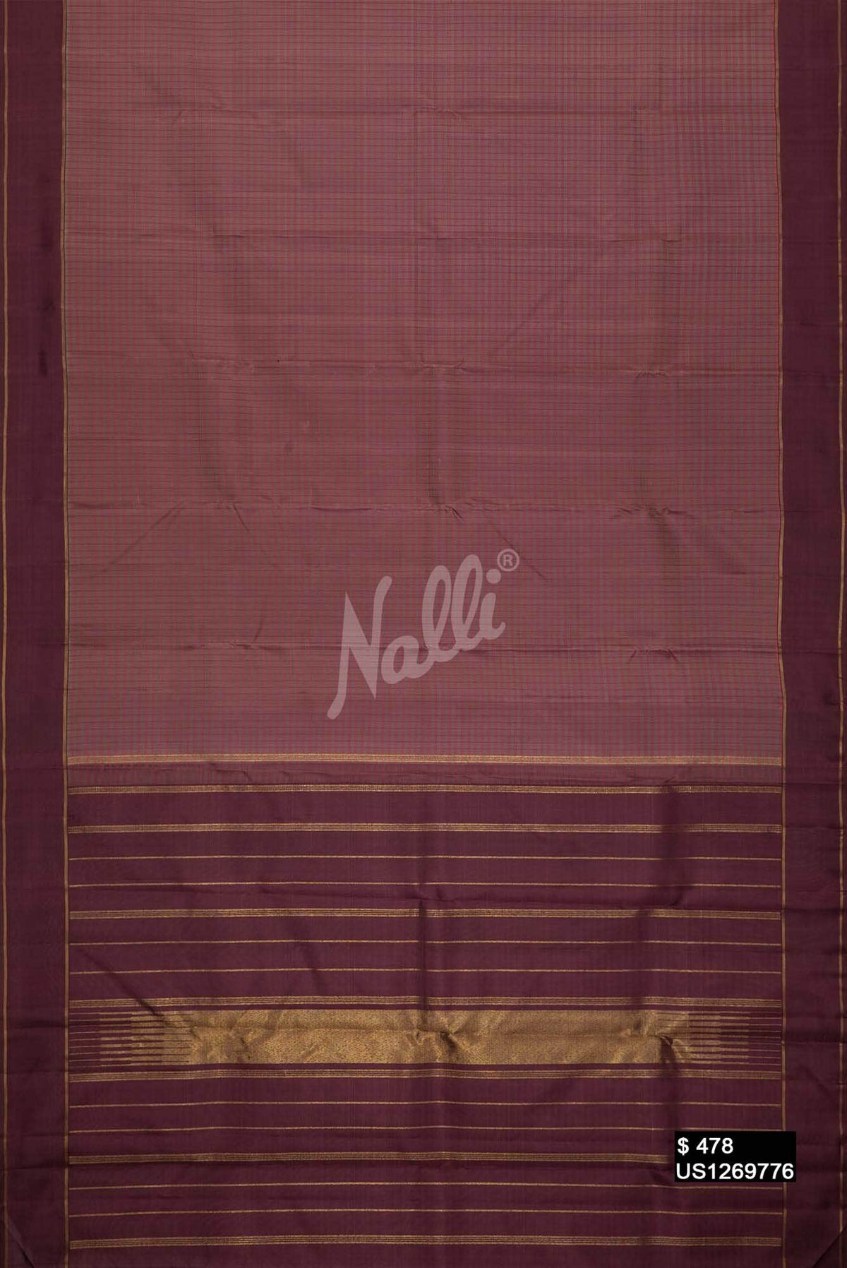 Grey and Pink Kanchipuram Silk Saree