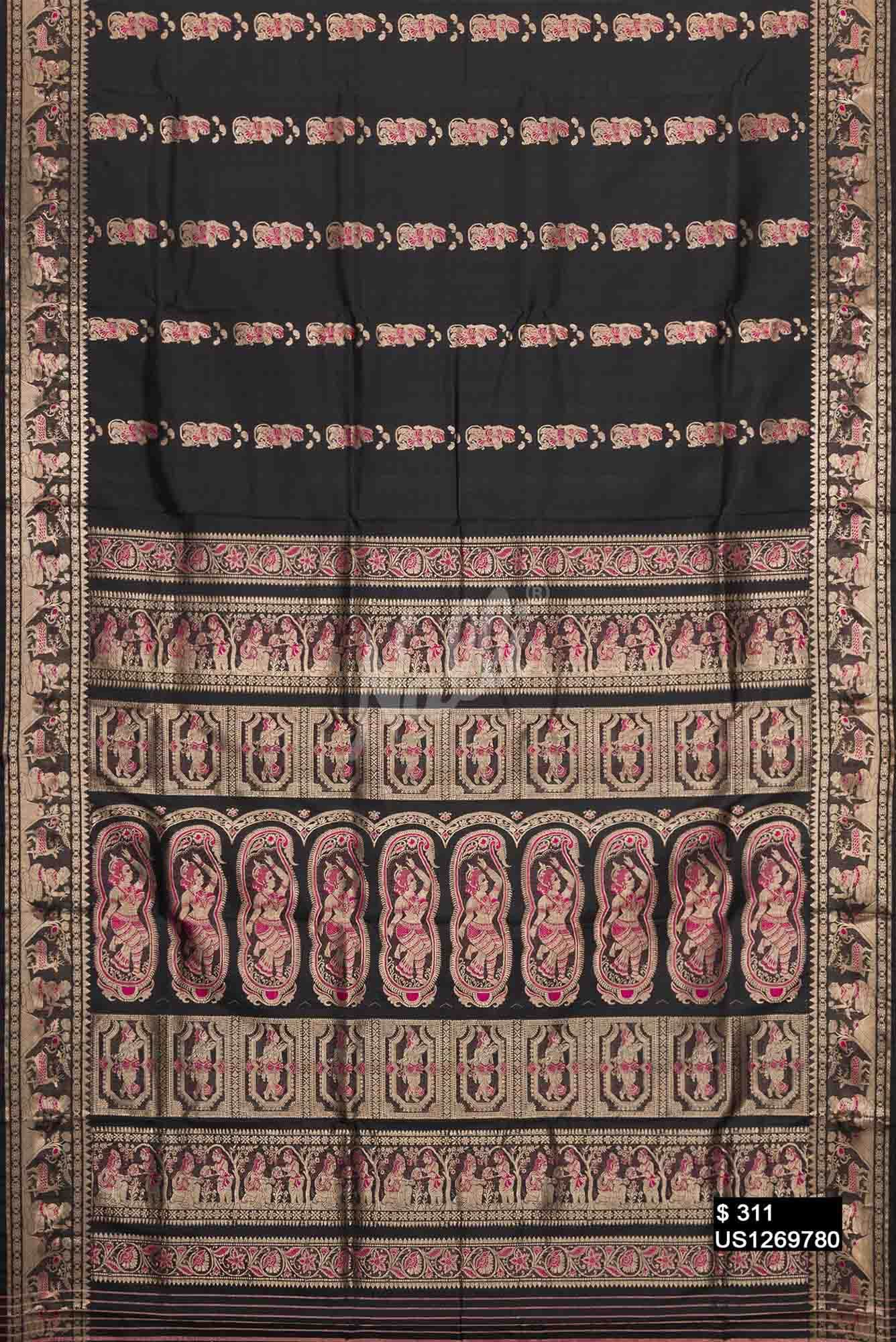 Black Baluchari Silk Saree