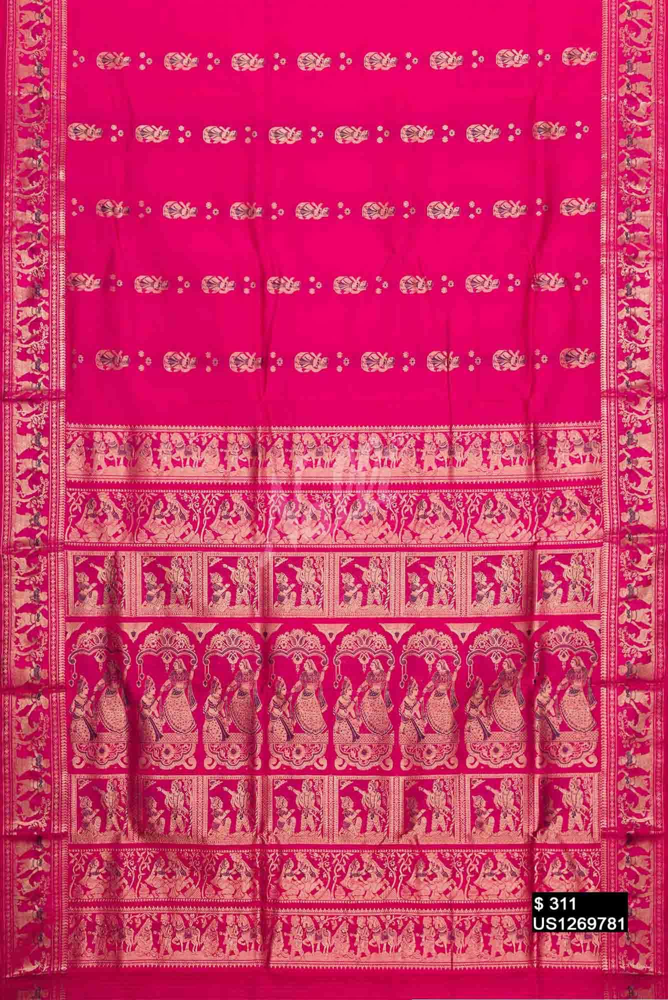 Pink Baluchari Silk Saree