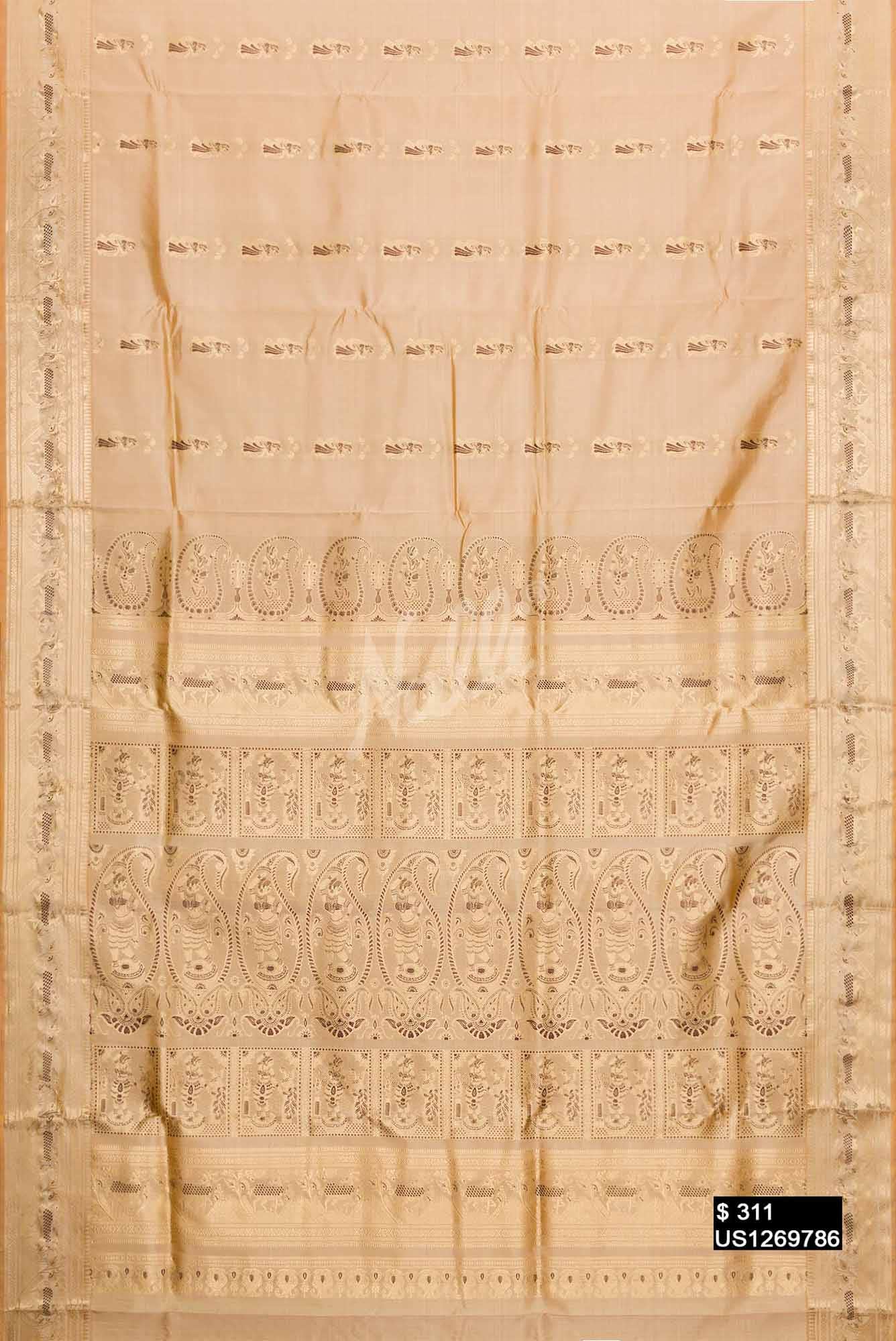 Dark Beige Baluchari Silk Saree