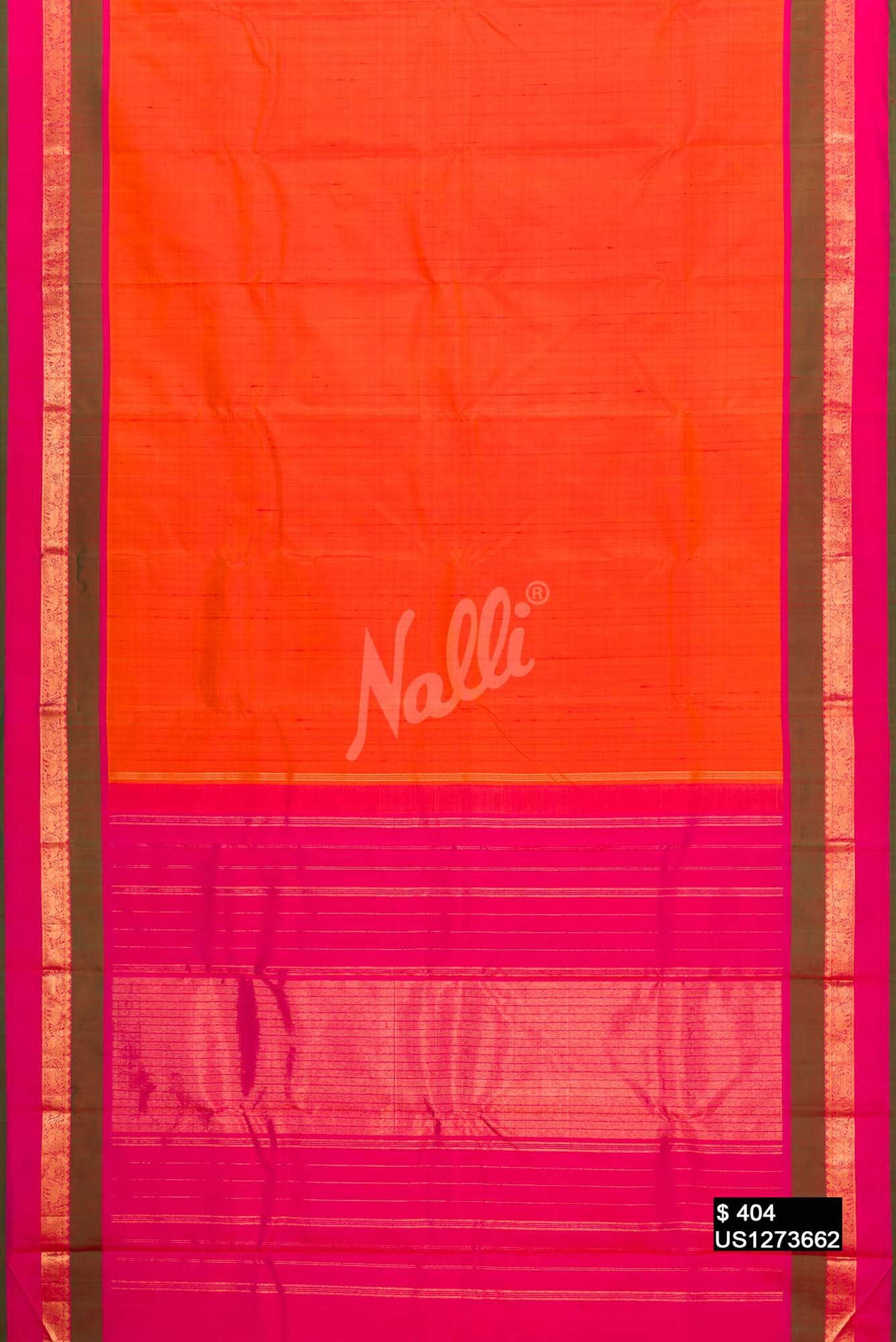 Orange Kanchipuram Silk Saree