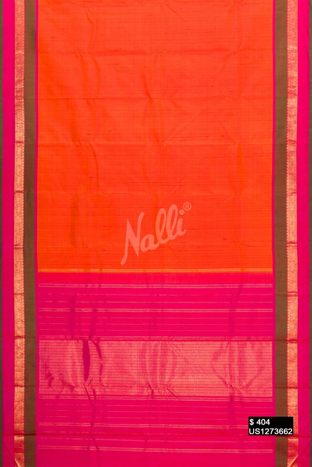 Orange Kanchipuram Silk Saree