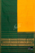 Bottle Green and Yellow Kanchipuram Silk Saree