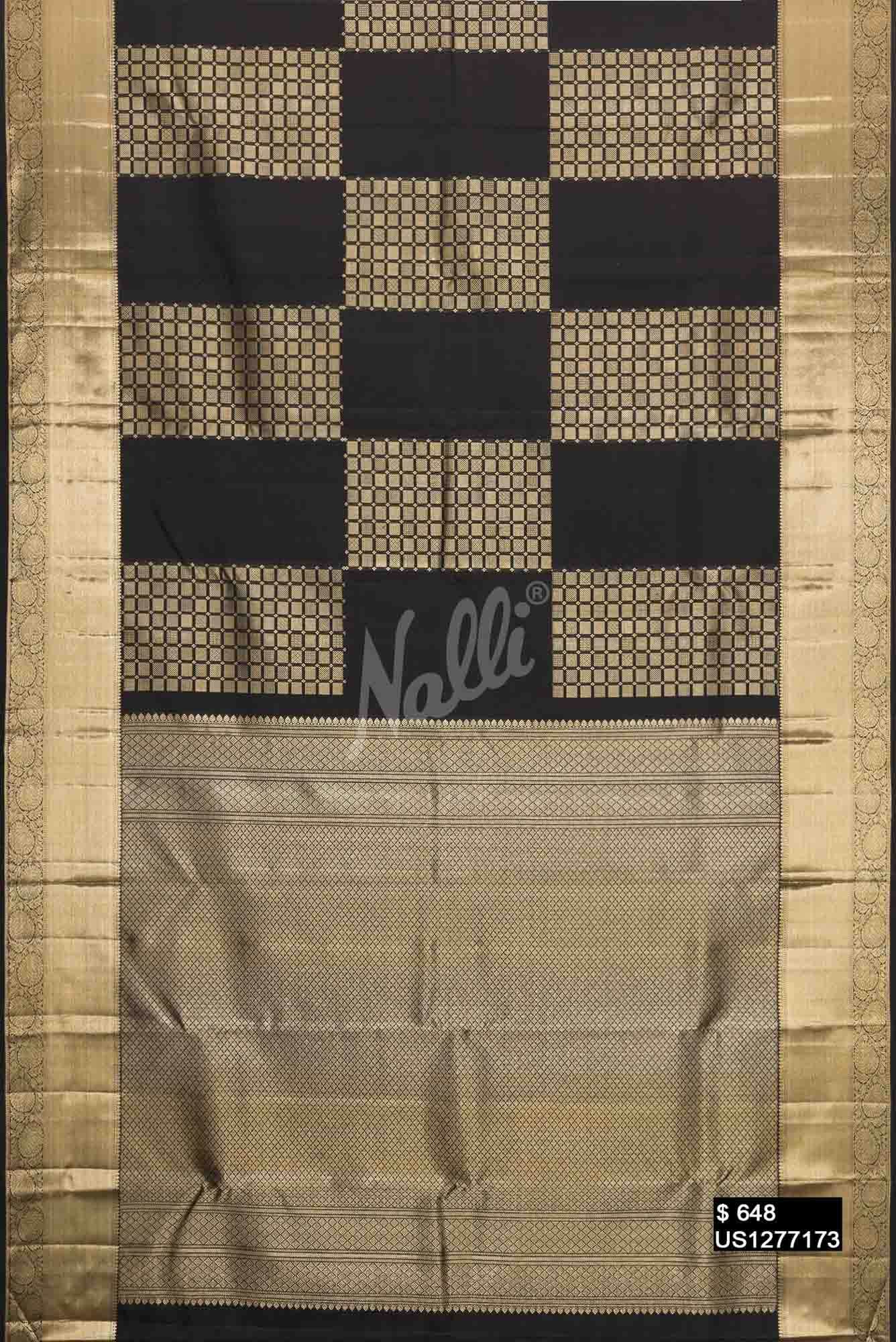 Black Kanchipuram Silk Saree