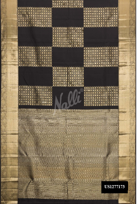 Black Kanchipuram Silk Saree
