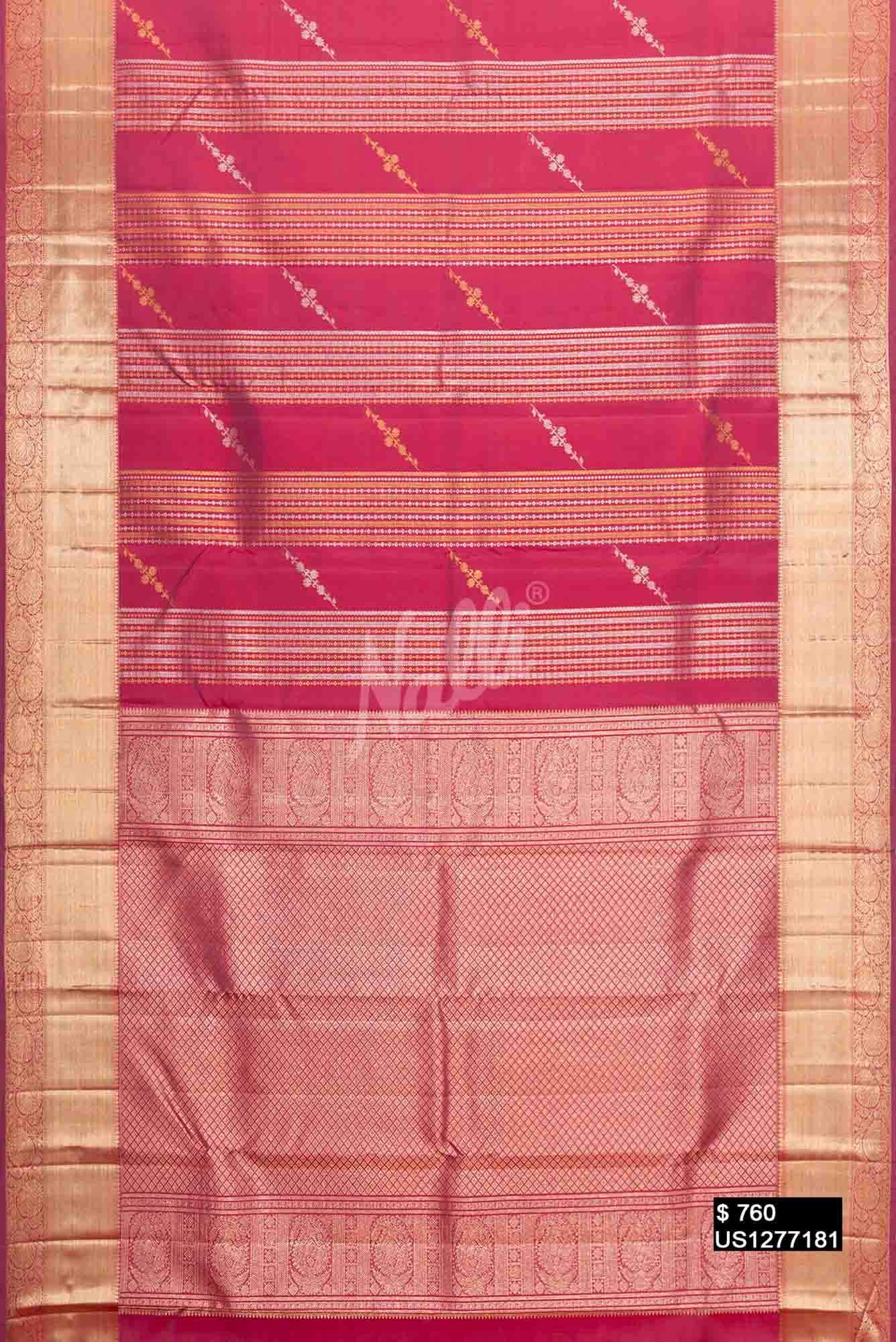 Rose Pink Kanchipuram Silk Saree