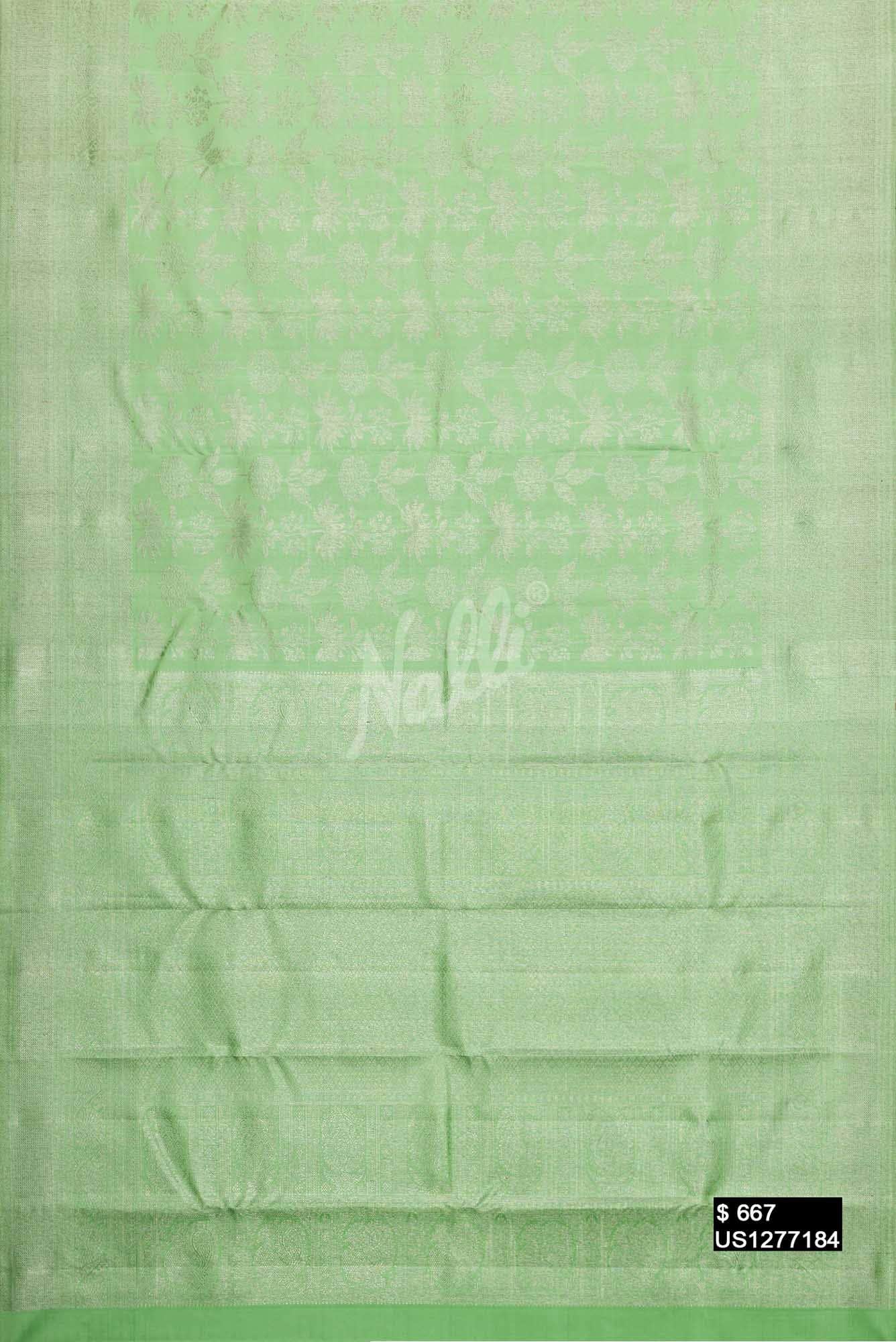 Pista Green Kanchipuram Silk Saree