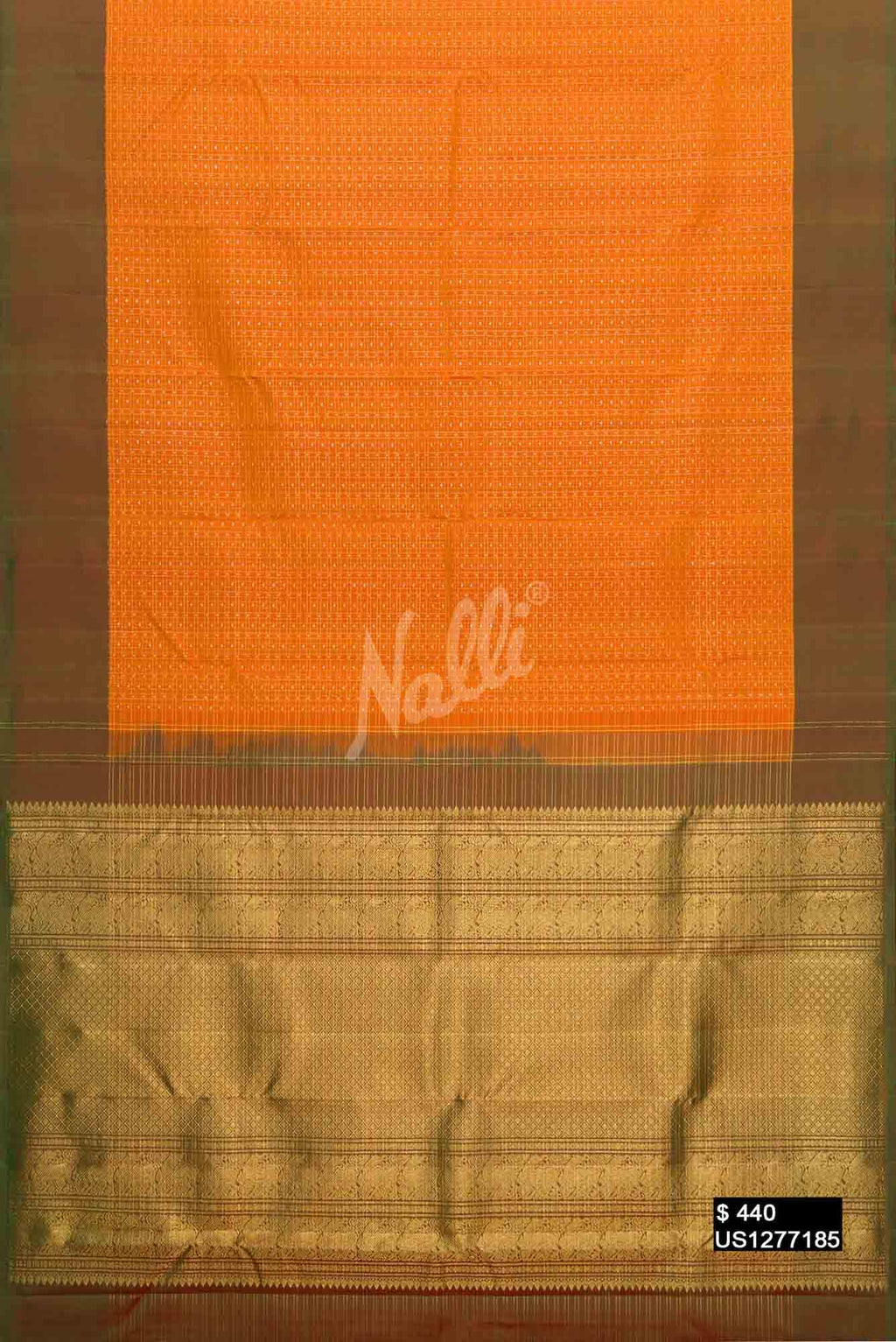 Mustard Kanchipuram Silk Saree