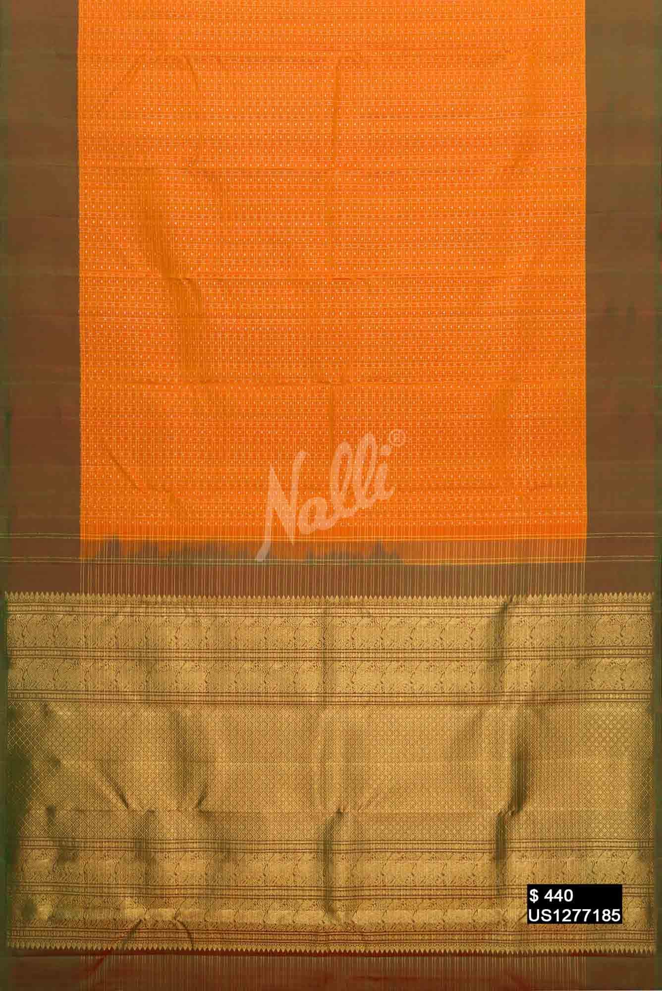 Mustard Kanchipuram Silk Saree