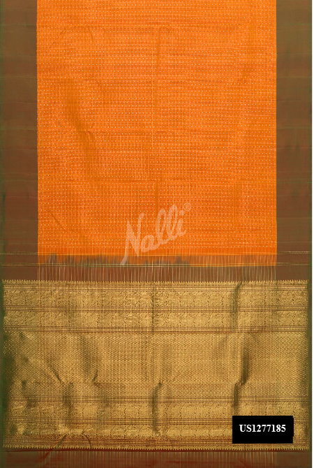 Mustard Kanchipuram Silk Saree