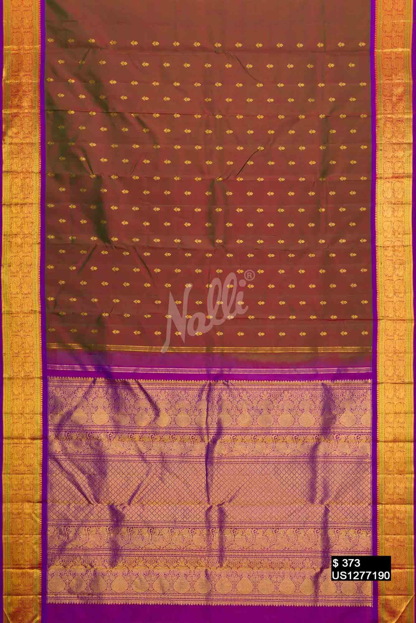 Mehandi Green Kanchipuram Silk Saree