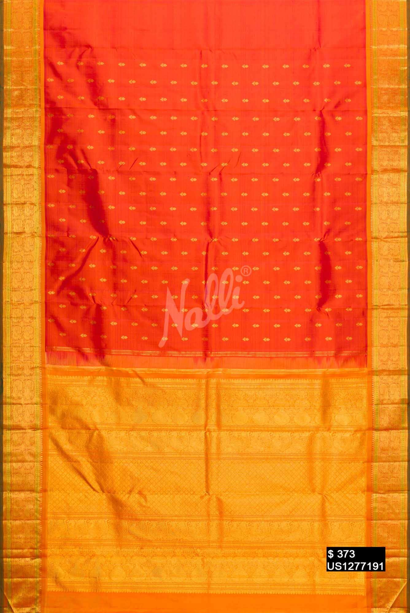 Coral Kanchipuram Silk Saree