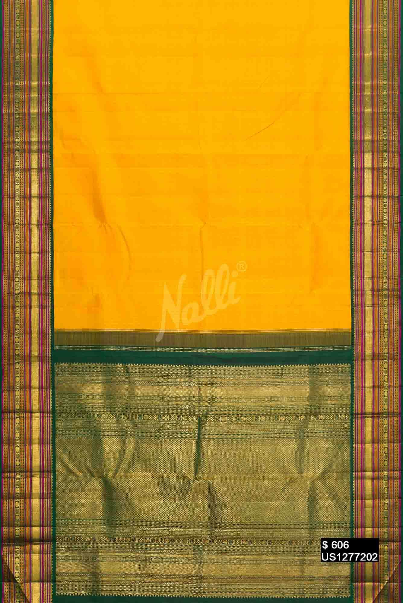 Yellow Kanchipuram Silk Saree