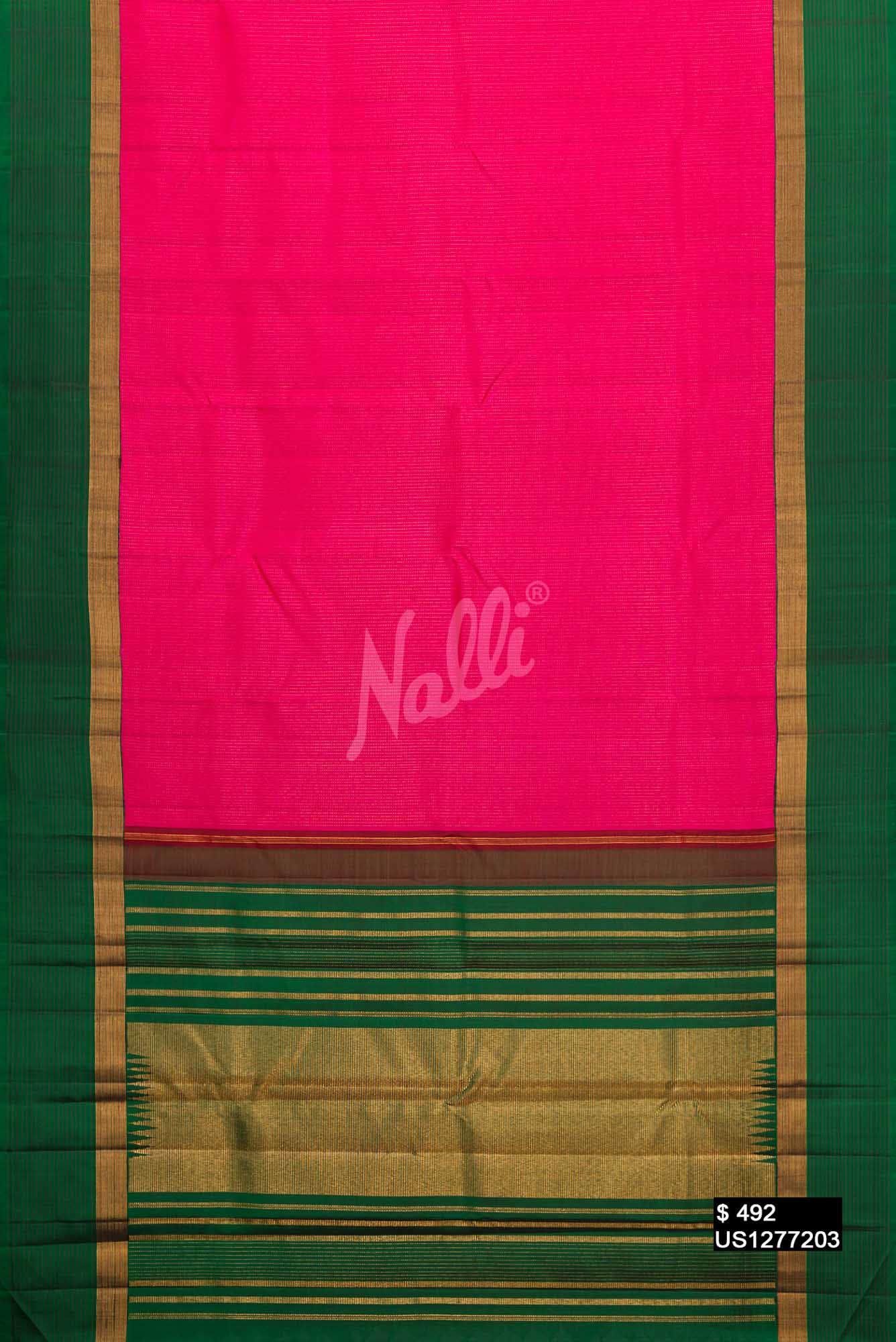 Dark Pink Kanchipuram Silk Saree