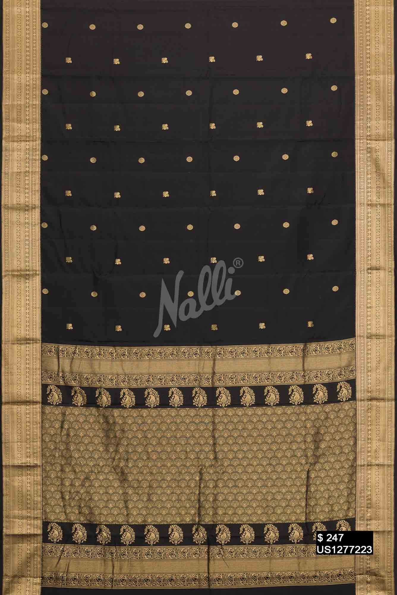 Black Kanchipuram Silk Saree