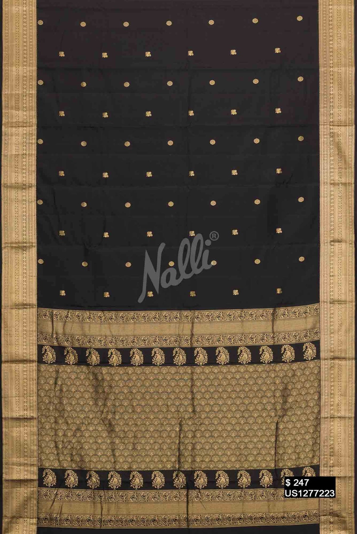 Black Kanchipuram Silk Saree