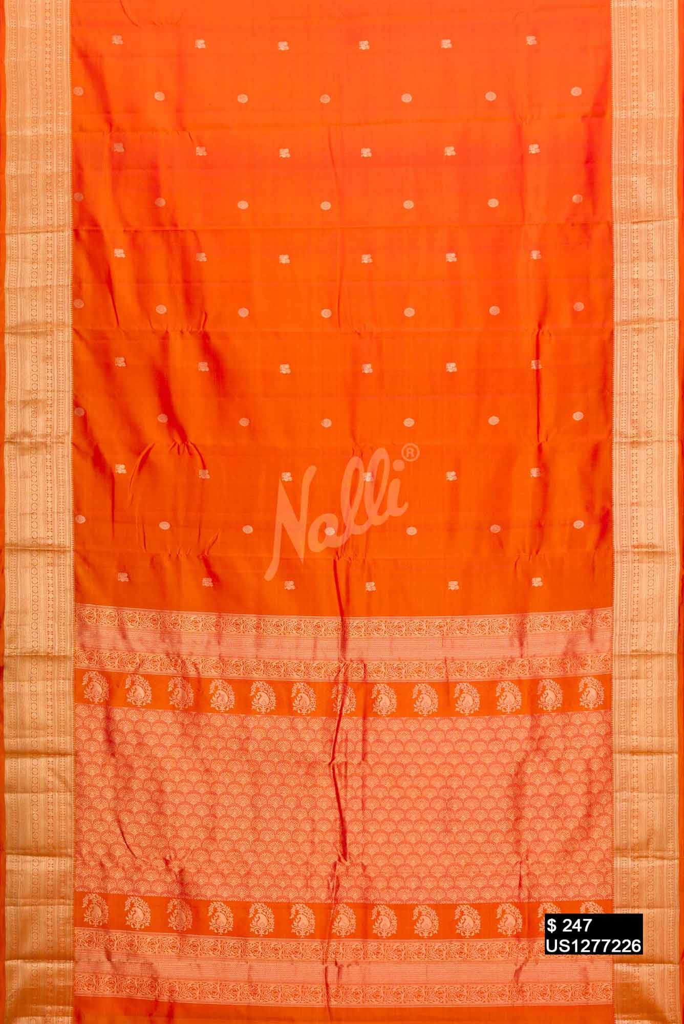 Orange Kanchipuram Silk Saree