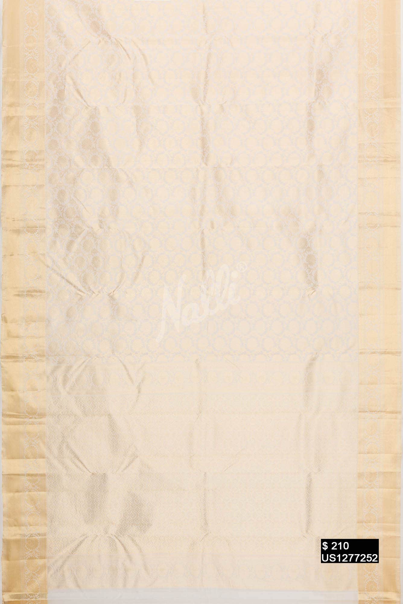 Off White Kanchipuram Silk Saree
