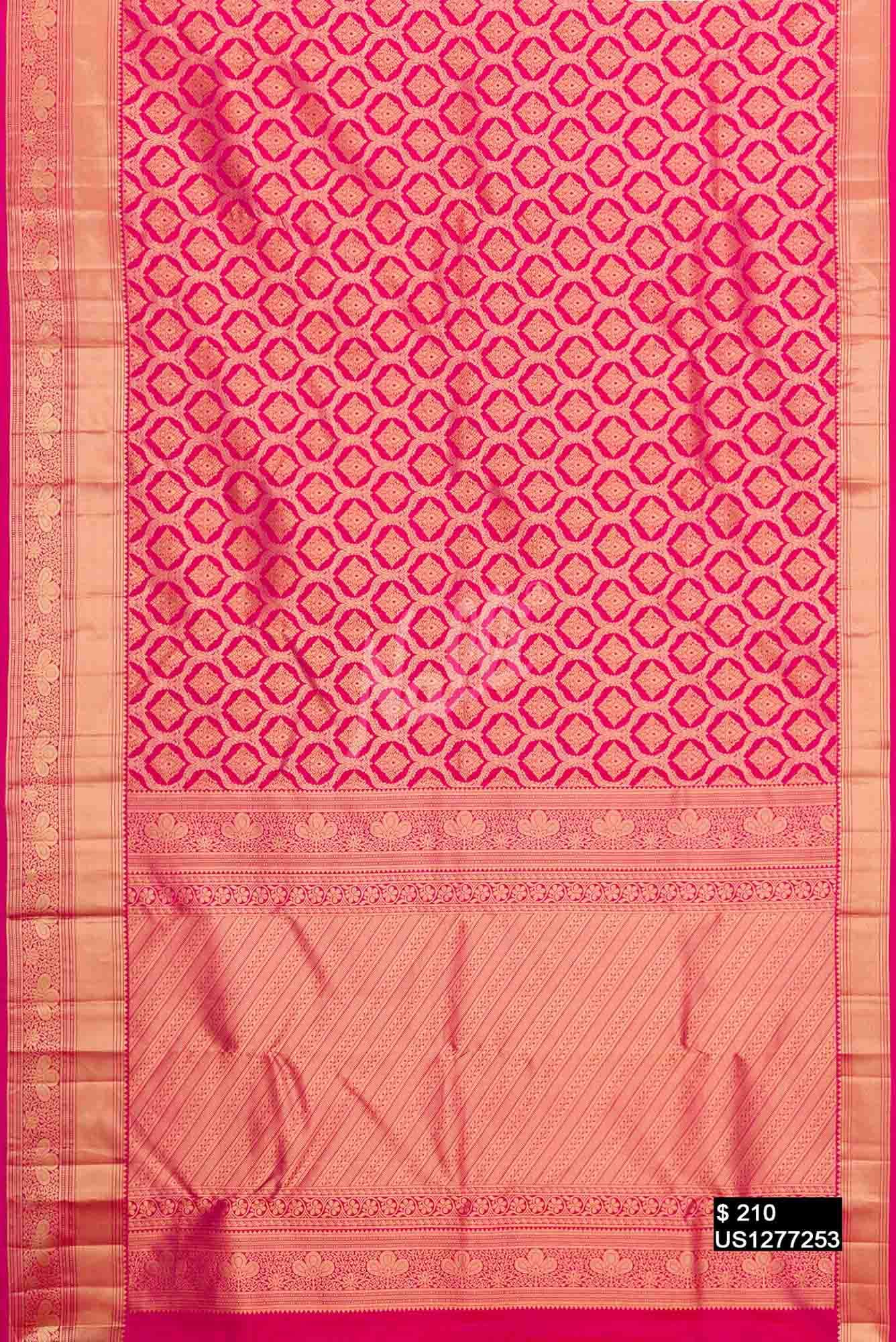 Pink Kanchipuram Silk Saree