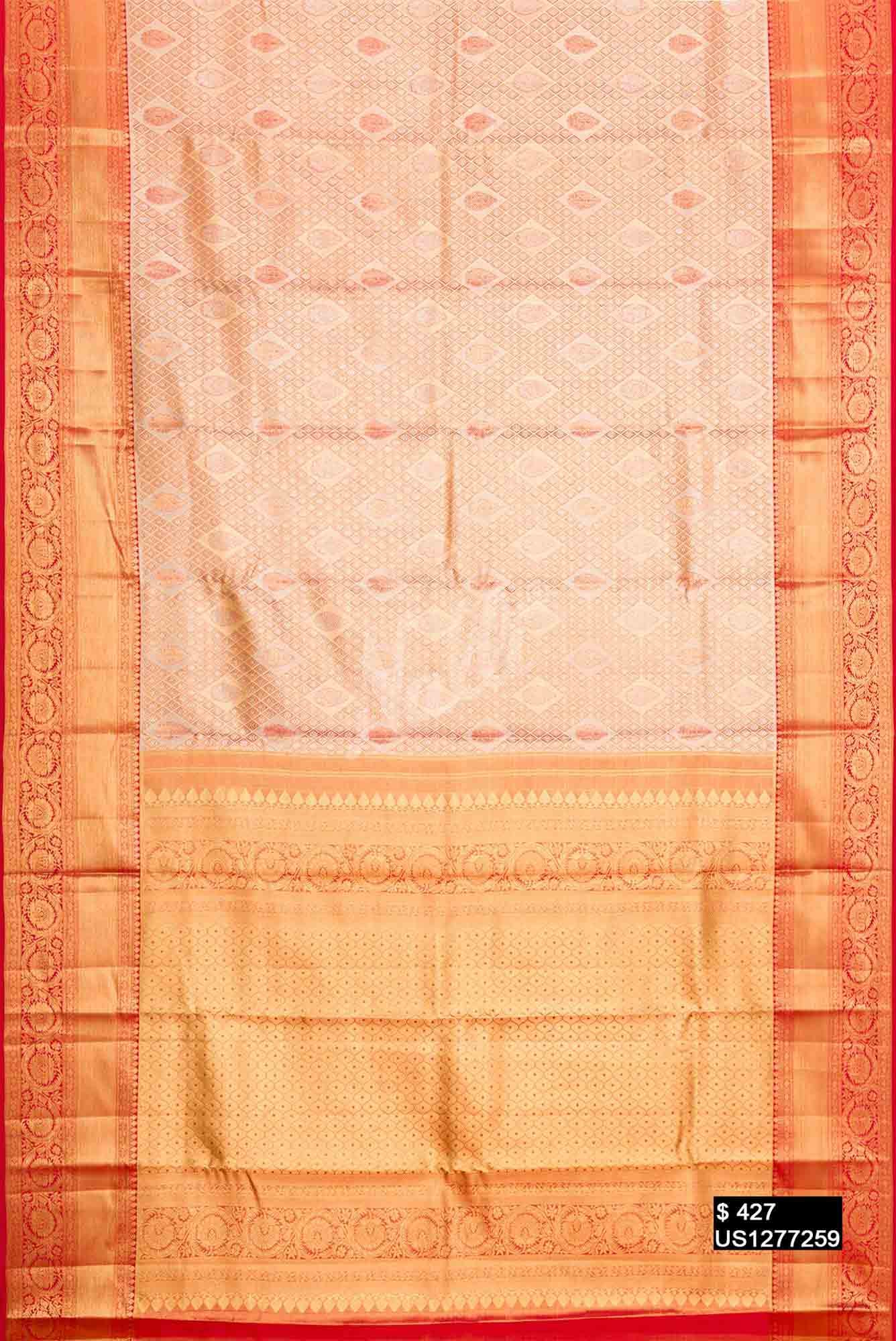 Red Kanchipuram Tissue Silk Saree