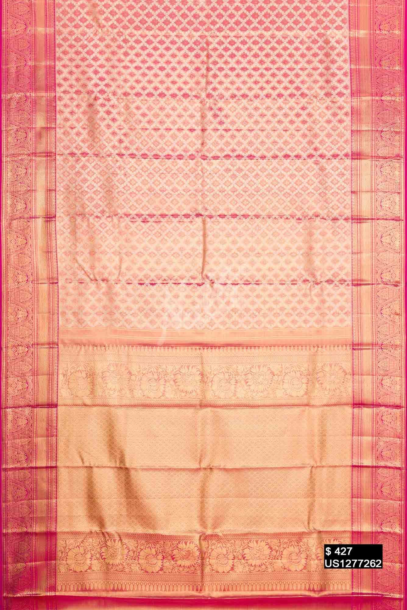 Pink Kanchipuram Tissue Silk Saree