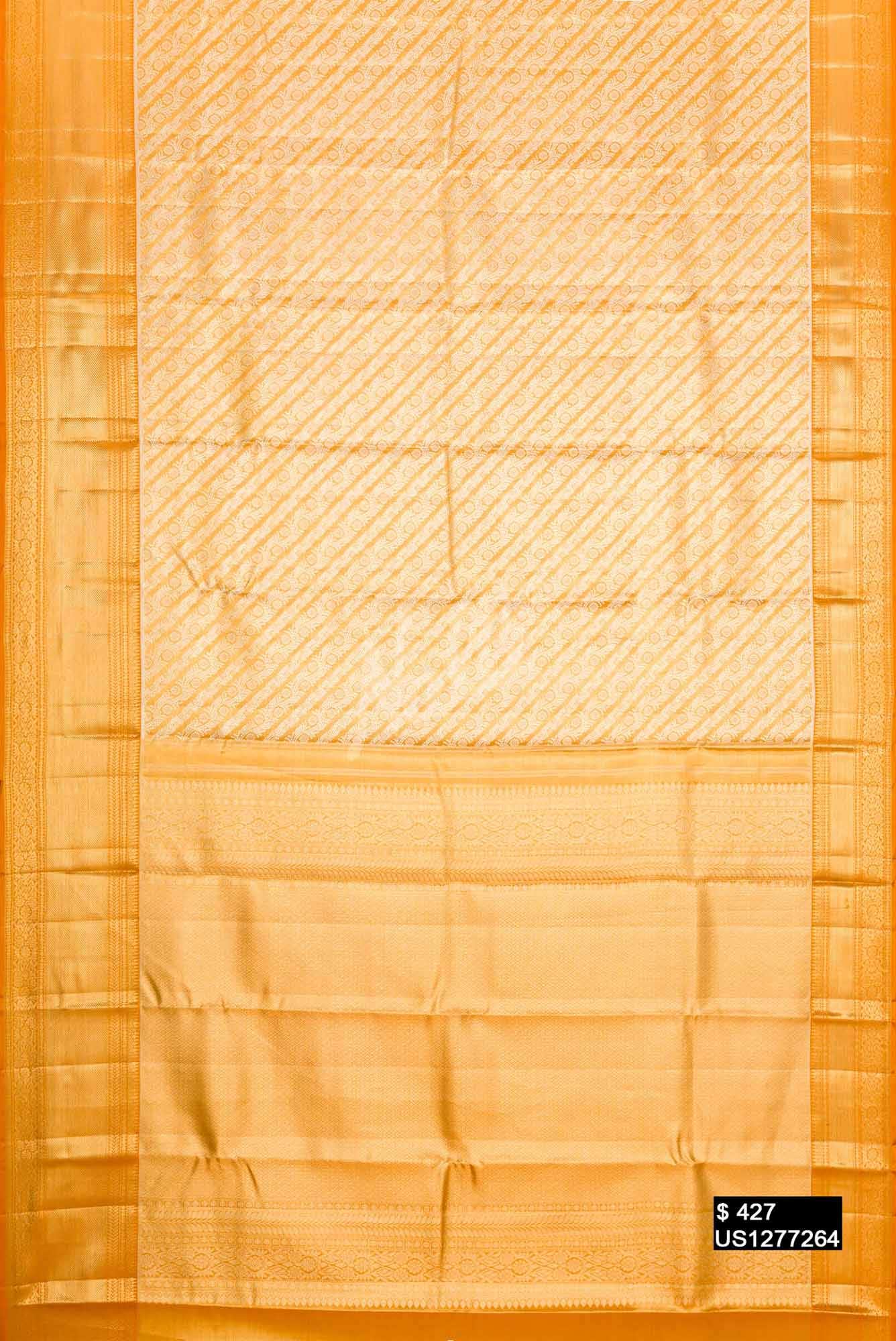Mustard Kanchipuram Tissue Silk Saree