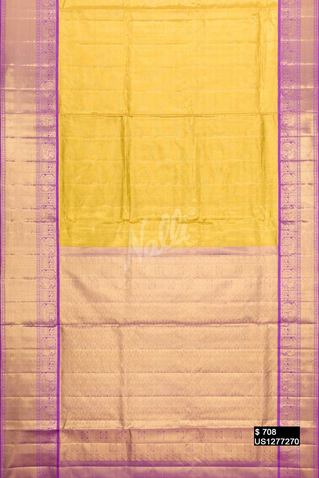 Gold Kanchipuram Tissue Silk Saree