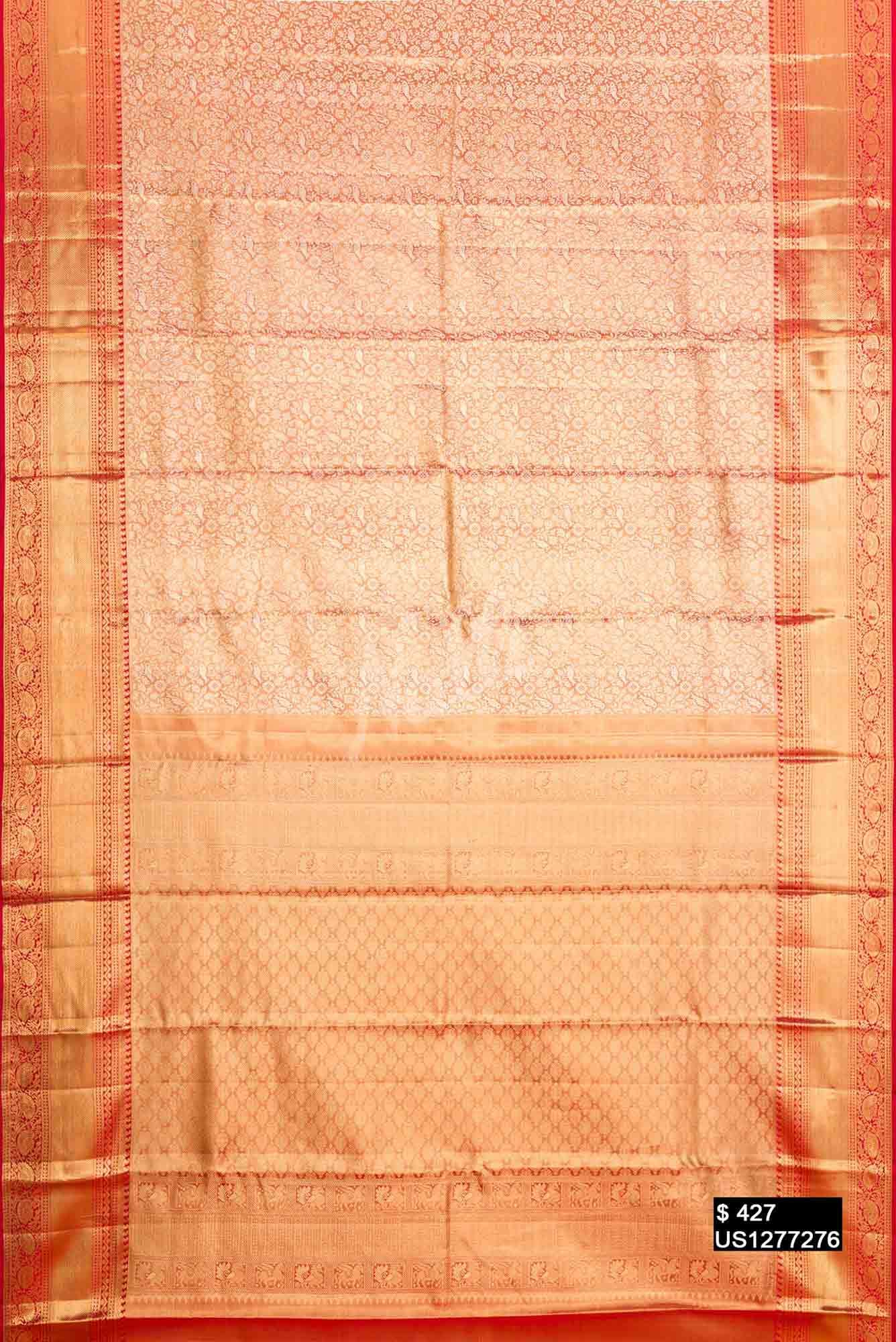 Red Kanchipuram Tissue Silk Saree
