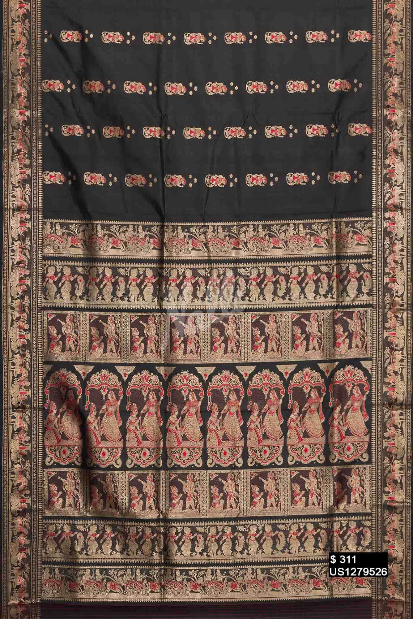 Black Baluchari Silk Saree