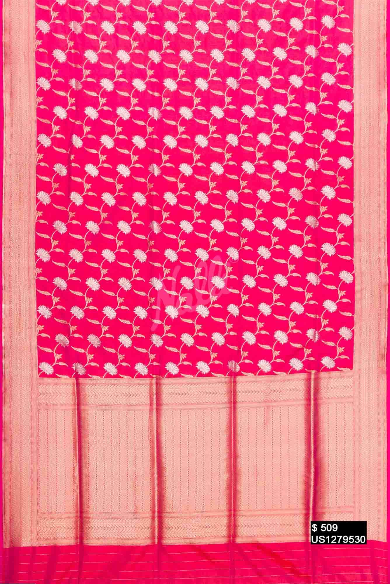 Pink Banarasi Silk Saree