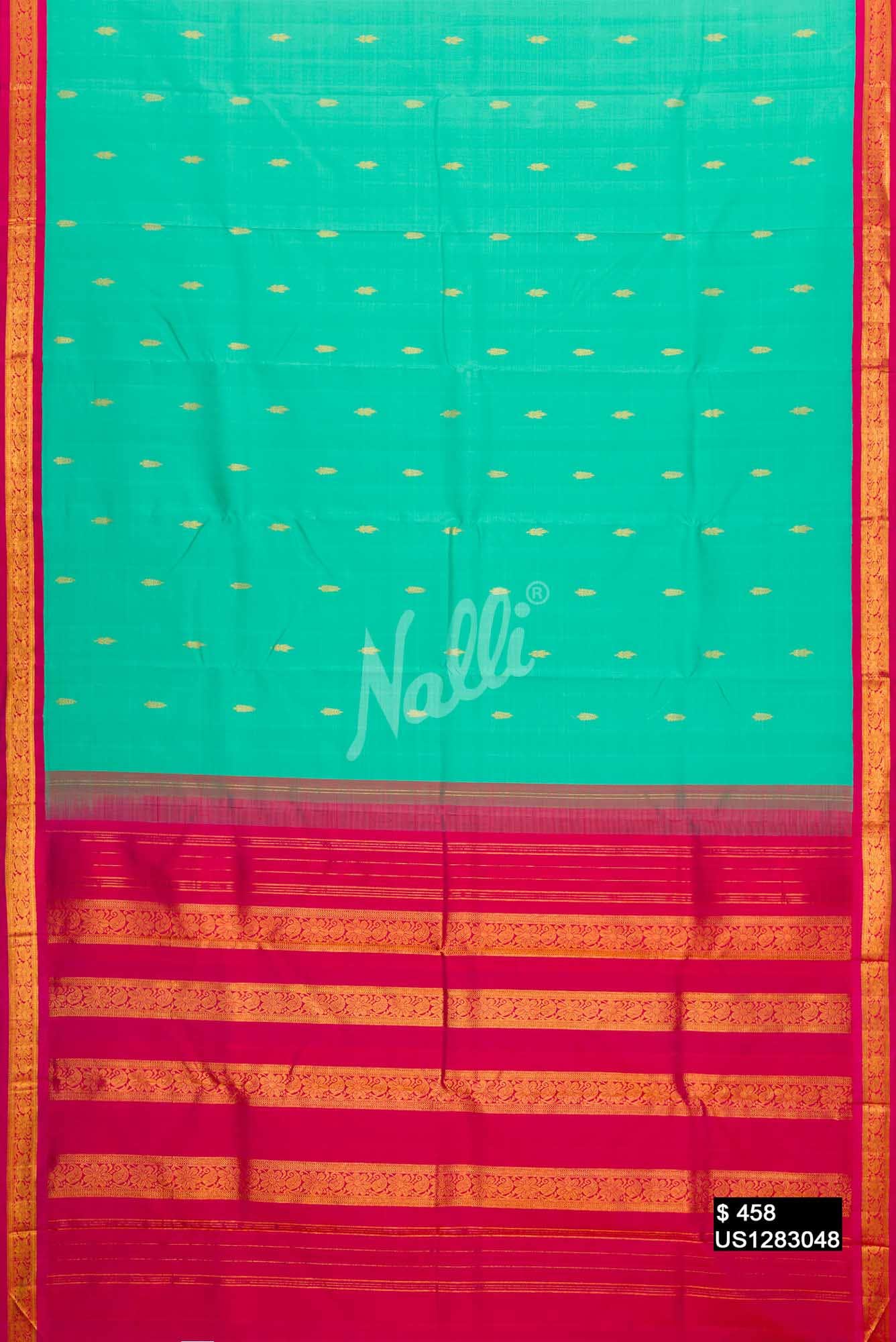 Sea Green Kanchipuram Silk Saree