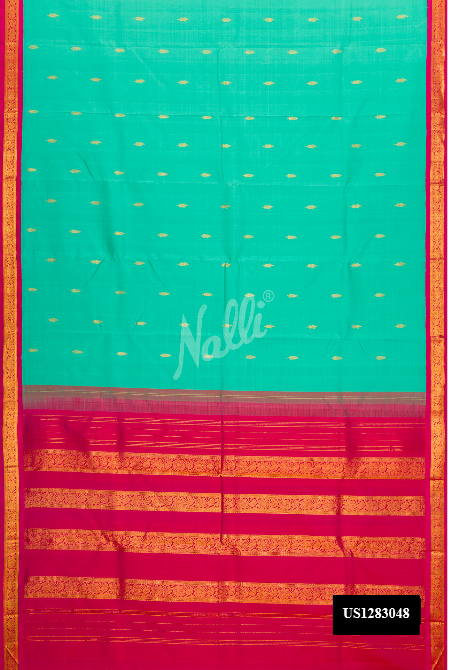 Sea Green Kanchipuram Silk Saree