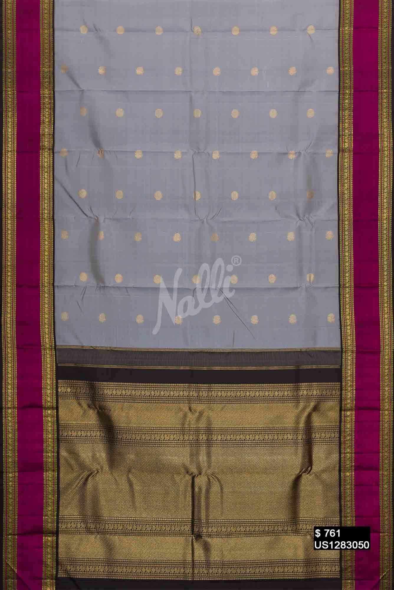 Grey Kanchipuram Silk Saree