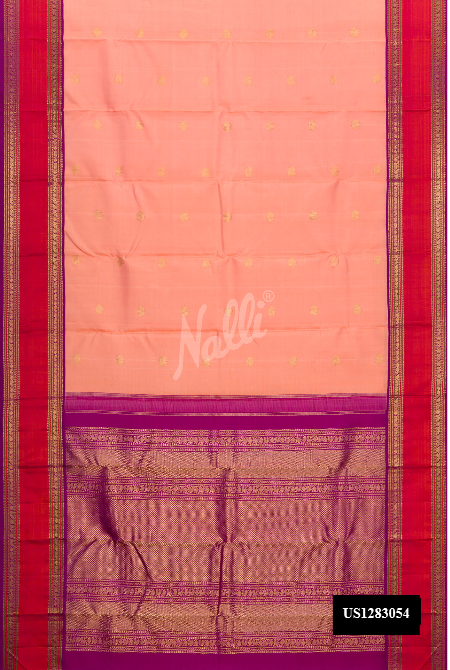 Peach Kanchipuram Silk Saree