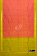 Pinkish Yellow Kanchipuram Silk Saree