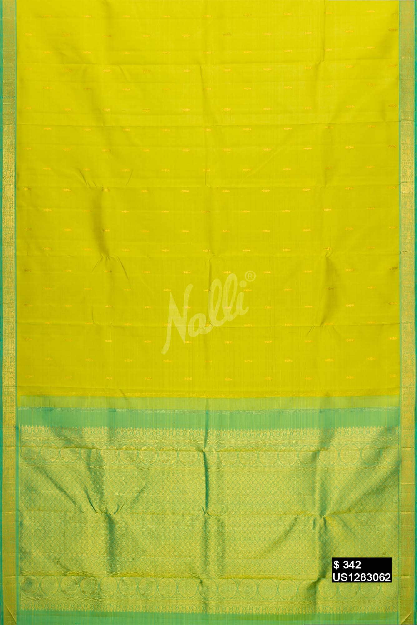 Parrot Green Kanchipuram Silk Saree