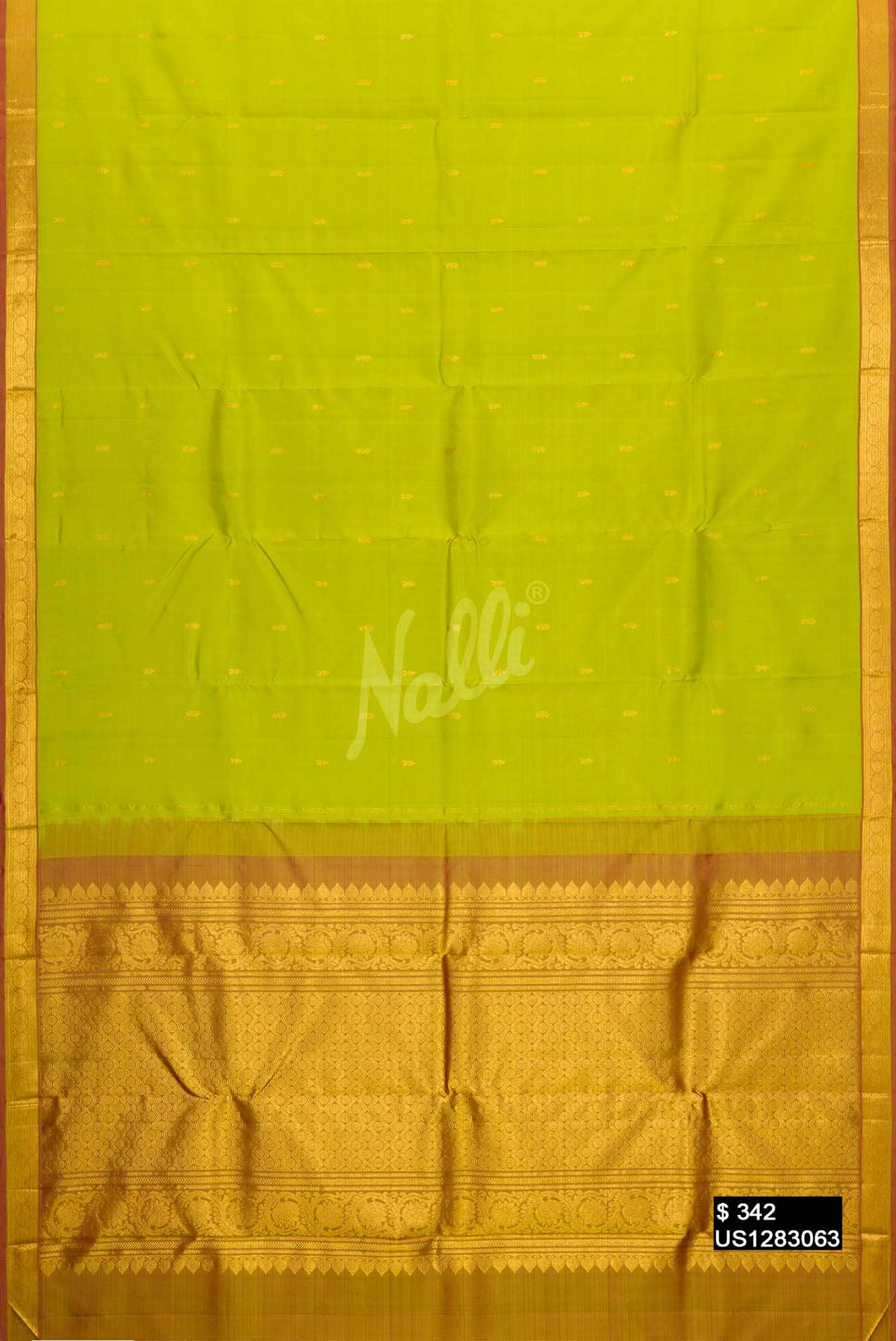 Parrot Green Kanchipuram Silk Saree
