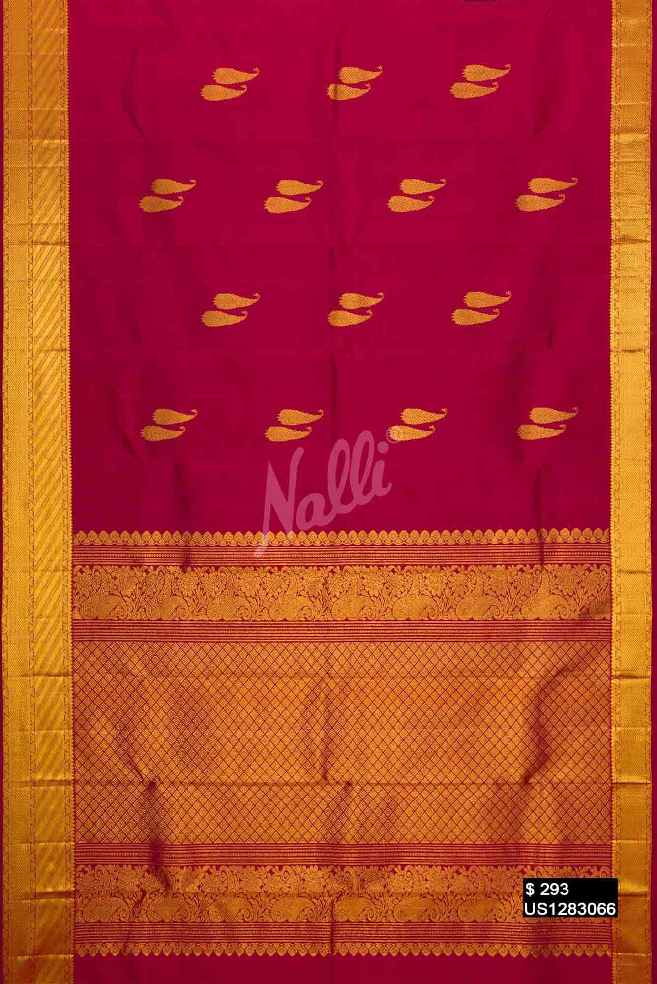 Maroon Kanchipuram Silk Saree