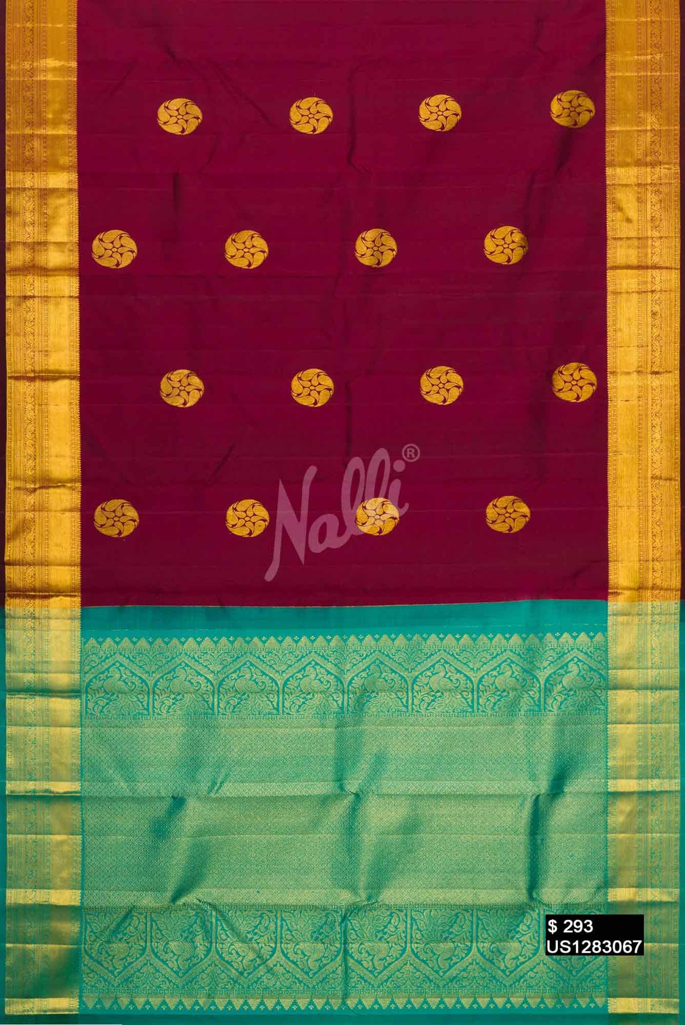 Maroon Kanchipuram Silk Saree