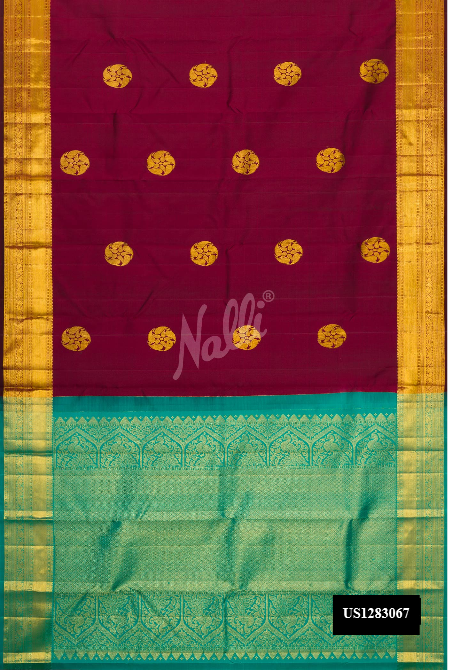 Maroon Kanchipuram Silk Saree