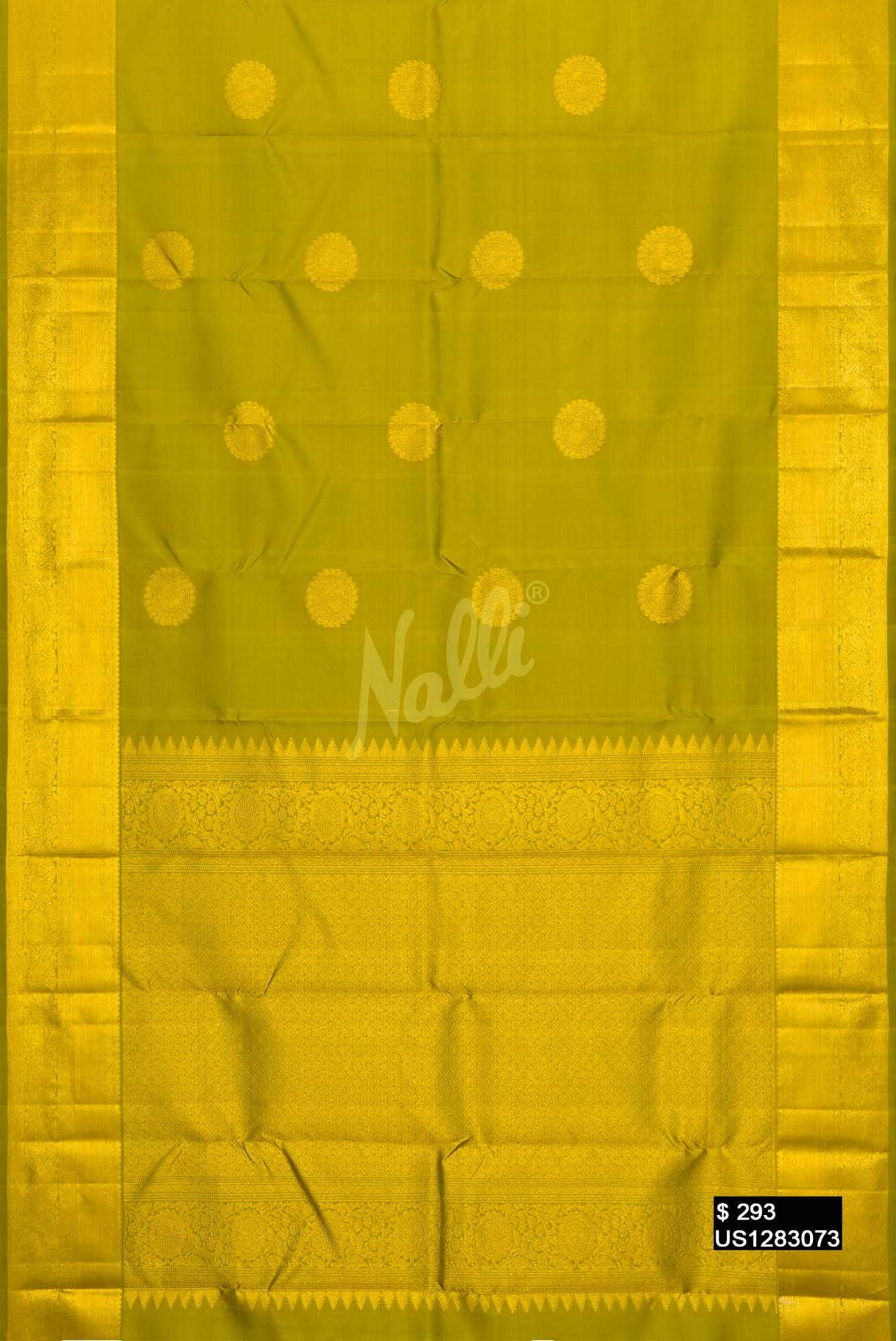 Mehandi Green Kanchipuram Silk Saree